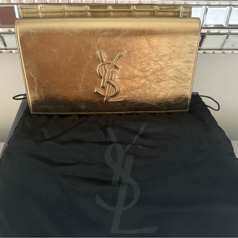 YSL Gold Clutch